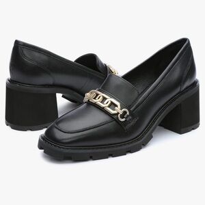 Sanctuary Primo Leather Chain Loafers Black